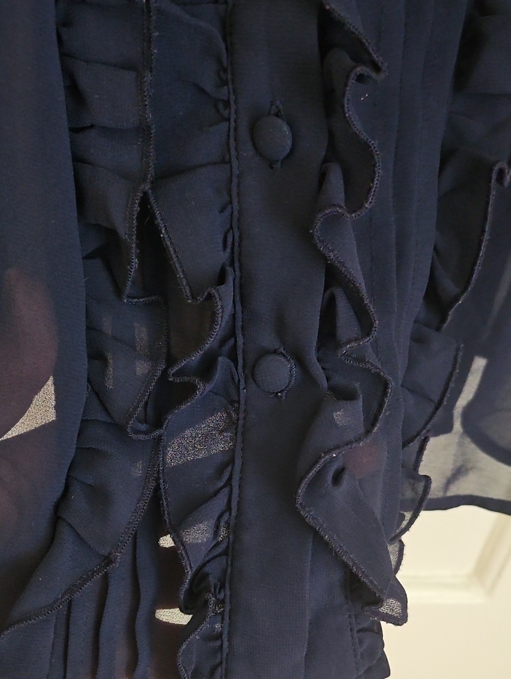 Torrid Navy Ruffle Blouse - Picture 5 of 9